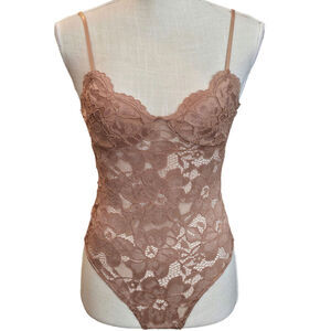 NWT Sexy Blush Lace Tank Bodysuit Sz. Small